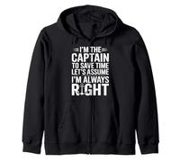 Divertente Capitano I'm Always Right Nautical Felpa con Cappuccio