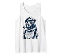Divertente Capitano Orso Sigillo Marittimo Oceano Spiaggia Canotta
