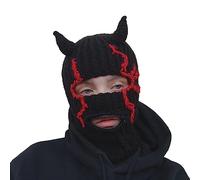 Divertente cappello all'uncinetto invernale casual Bucket Cap Y2K-Girl Hot Girls Picture Prop lavorato a maglia corno del diavolo per l'inverno unico corno del diavolo copricapo