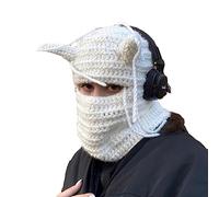 Divertente cappello all'uncinetto invernale casual Bucket Cap Y2K-Girl Hot Girls Picture Prop lavorato a maglia corno del diavolo per l'inverno unico corno del diavolo copricapo