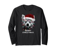 Divertente Cappello da Babbo Natale con Cane eschimese Americano con luci Natalizie Maglia a Manica