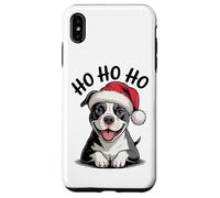 Divertente cappello da Babbo Natale con pitbull cane Ho Ho Ho Natale Pit Bull Custodia per iPhone XS Max