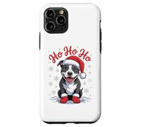 Divertente cappello da Babbo Natale con pitbull e cane Custodia per iPhone 11 Pro