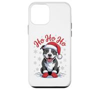 Divertente cappello da Babbo Natale con pitbull e cane Custodia per iPhone 12 mini