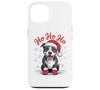 Divertente cappello da Babbo Natale con pitbull e cane Custodia per iPhone 13