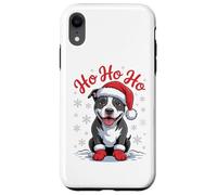 Divertente cappello da Babbo Natale con pitbull e cane Custodia per iPhone XR
