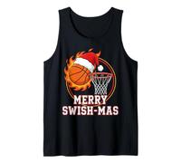 Divertente Cappello da Basket Natalizio con Scritta Merry Swish mas Canotta