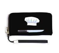 Divertente cappello da chef coltello strumento da donna portafoglio in pelle lunga borsa porta carte pochette borsa, Stile:, 20.0*10.5cm