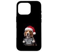 Divertente cappello di Babbo Natale con cane beagle Custodia per iPhone 16 Pro