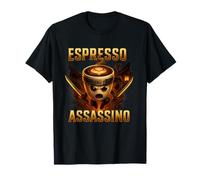 Divertente Cappuccino Assassino caffè Ninja Samurai Shirt Maglietta
