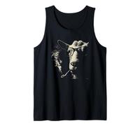 Divertente Capra Che Fuma Animali Hipster Stile Vintage Design Canotta