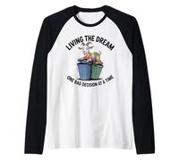 Divertente Capra Che Vive Il Sogno Una Cattiva decisione alla Volta Maglia con Maniche Raglan