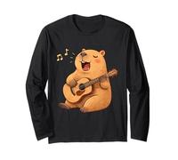 Divertente Capybara Che Canta E Suona La Chitarra Maglia a Manica