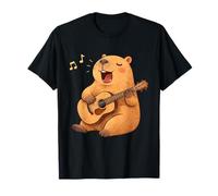 Divertente Capybara Che Canta E Suona La Chitarra Maglietta