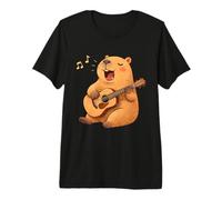Divertente Capybara Che Canta E Suona La Chitarra Maglietta Premium