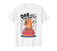 Divertente Capybara Dabbing sulla Cima di Una Torta Maglietta