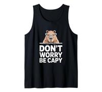 Divertente Capybara dicendo Don't Worry Be Capy Cute Canotta