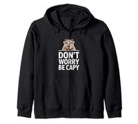 Divertente Capybara dicendo Don't Worry Be Capy Cute Felpa con Cappuccio