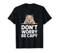 Divertente Capybara dicendo Don't Worry Be Capy Cute Maglietta