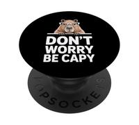 Divertente Capybara dicendo Don't Worry Be Capy Cute PopSockets PopGrip Adesivo