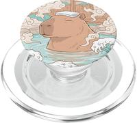 Divertente Capybara giapponese Ukiyo-e Onsen Hot Spring PopSockets PopGrip per MagSafe