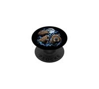Divertente Capybara Maledetto Meme Capy Caotico Ululando alla Luna PopSockets PopGrip Adesivo