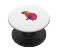 Divertente Capybara Retro Risograph Art Style per uomini e donne PopSockets PopGrip Adesivo