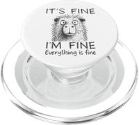 Divertente capybara scritta sarcastica It's fine I'm fine PopSockets PopGrip per MagSafe
