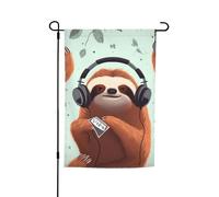 divertente carino animale bradipo musica giardino bandiera 30,5 x 45,7 cm primavera estate autunno inverno bandiere stagionali su entrambi i lati bandiere vacanze banner esterno interno cortile