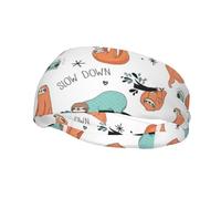 Divertente Carino Animale Bradipo Musica Stampa Elastico Sportivo Sweatband Per Uomini Donne Per La Corsa Basket Palestra Più Fascia Sudore