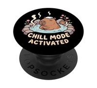 Divertente Carino Capibara Bagno Rilassante Chill Mode PopSockets PopGrip Adesivo