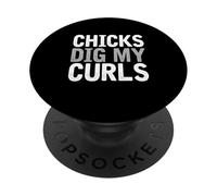 Divertente carino dire pulcini scavare i miei riccioli ricci capelli bambino PopSockets PopGrip Adesivo