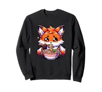 Divertente Carino Kawaii Fox Mangiare Ramen Noodles Anime Giapponese Felpa