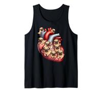 Divertente Carlino Cuore Cane Mamma papà Bambini Canotta