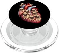 Divertente carlino cuore cane mamma papà bambini PopSockets PopGrip per MagSafe