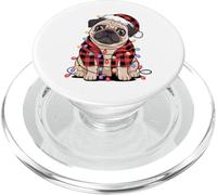 Divertente carlino natalizio tra lucine - cane Natale PopSockets PopGrip per MagSafe