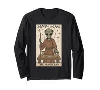 Divertente Carta dei tarocchi Alieni Il Mago Occulto Mistico Maglia a Manica