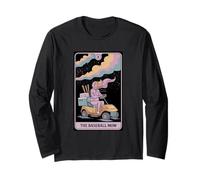 Divertente carta dei tarocchi di baseball mamma di baseball mamma di Halloween Maglia a Manica