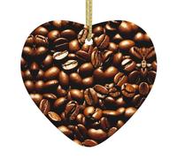 Divertente cartello a forma di cuore in ceramica con chicchi di caffè tostato, da appendere alla parete, regalo per amici, regalo di Natale felice per la casa