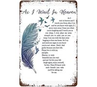 Divertente cartello "Aspettando in Paradiso", decorazione da parete, cartello in metallo vintage, poster artistico, divertente, pub, ufficio, cucina, caverna dell'uomo, caffè, bagno, decorazione da p