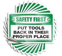 Divertente cartello con animali dello zoo, impermeabile e resistente alle intemperie | Safety First Put Tools Back in Their Proper Place Funny Garage Signs for Men (6 x 9 cm, 10 pezzi)