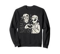 Divertente cartello con scritta "Bigfoot and Alien Sasquatch Love" (lingua italiana non garantita) Felpa