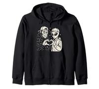 Divertente cartello con scritta "Bigfoot and Alien Sasquatch Love" (lingua italiana non garantita) Felpa con Cappuccio