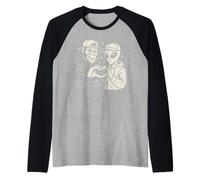 Divertente cartello con scritta "Bigfoot and Alien Sasquatch Love" (lingua italiana non garantita) Maglia con Maniche Raglan