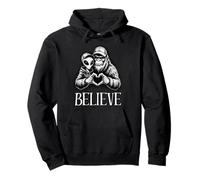 Divertente cartello con scritta "Bigfoot and Alien Sasquatch Mates" Felpa con Cappuccio