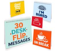 Divertente cartello da scrivania flip accessorio divertente e flip-over messaggi per ufficio, scrivania, regalo per colleghi, 30 caratteri diversi