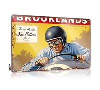 Divertente cartello da ufficio con leggenda delle corse: lo spirito di Brooklands, targa in latta per bar, decorazione per la casa, cartello per adulti per uomo (20 x 30 cm)