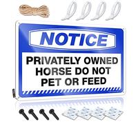 Divertente cartello decorativo per bar con avviso di proprietà privata con scritta in lingua inglese "Do Not Pet or Feed" (lingua italiana non garantita), cartello in metallo per esterni e decorazione