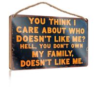Divertente cartello decorativo per la casa, con scritta in lingua inglese "You Think I Care About Who Doesn'T Like Me?", cartello in legno per camera da letto e ragazzi (20 x 30 cm)