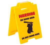 Divertente Cartello di Avvertimento e Cautela, 13x10cm in Acrilico Non Fare Lo Stupido Qui Mini Decorazione Umoristica da Scrivania per Colleghi Capo Compleanno e Natale (Giallo)